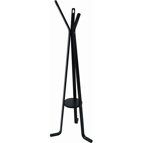 Appendiabiti a Stelo 50xh170 cm in Compensato di Legno di Betulla Nero