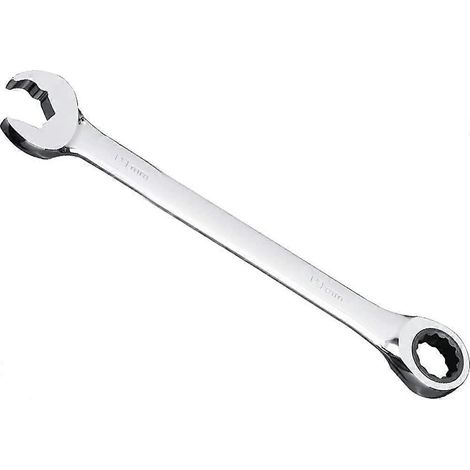 17-mm-Ratschen-Kombinationsschlüssel mit geradem Kopf, silber