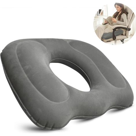 Ecleanfy - 45x39cm Coussin de siège Gonflable pour hémorroïdes - Coussin d’Assise Orthopédique Rond avec Pompe, Coussin Orthopédique, Soulage Les héamorroïdes, Les Piles, Le Coccyx ou Les douleurs po (1/5)