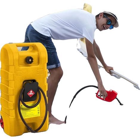 Tanica di carburante, capacità 15 galloni, design a prova di perdite, pompa manuale inclusa, plastica resistente, adatta per veicoli e attrezzature (1/5)