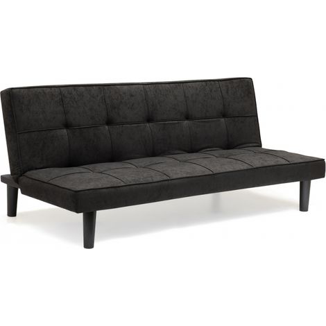 Divano Letto Design in tessuto 2 Posti per casa e ufficio Giada - Nero