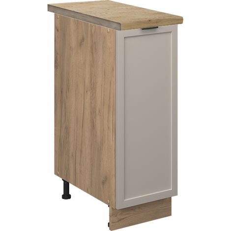 Armadio cucina dispensa alto Fame-Line, GrigioBeige, 30 cm , PL Rovere, Vicco