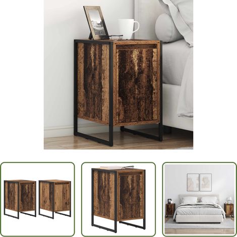 Holz - Nachttisch 2 pcs Altholz 39,5 x 30 x 50 cm Holzwerkstoff (1/5)