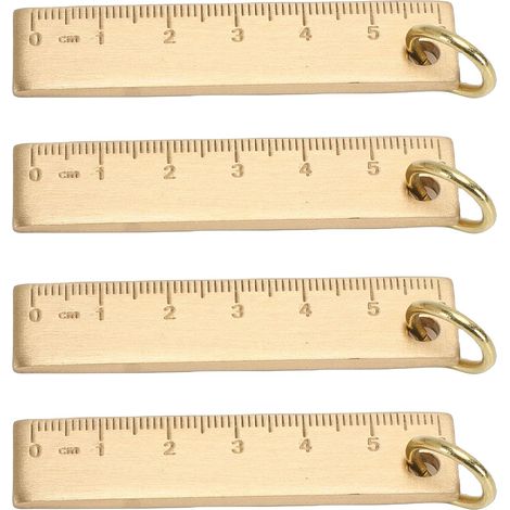 Règle en laiton Asixxsix, de machiniste épaisse 6 cm x 3 mm, mini (1/5)