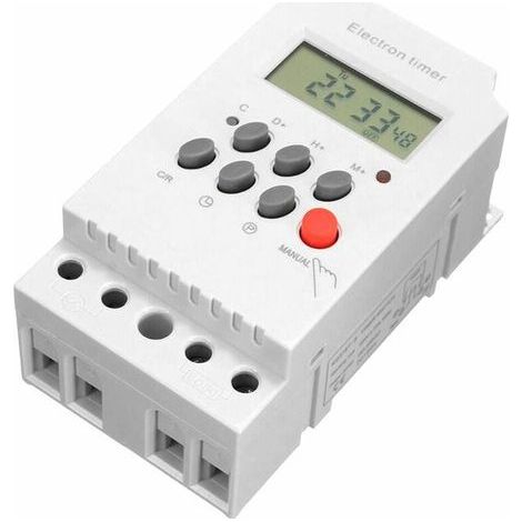 Timer digitale programmabile AC 220V 25A, timer elettronico per guida DIN con display LCD (1/5)