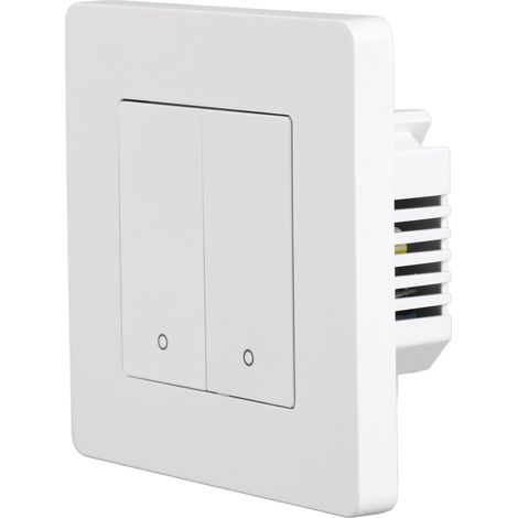 Interrupteur intelligent Zigbee à 2 voies avec minuterie, variateur et commande inversée, panneau de commande double, AC100-240V, blanc (1/5)