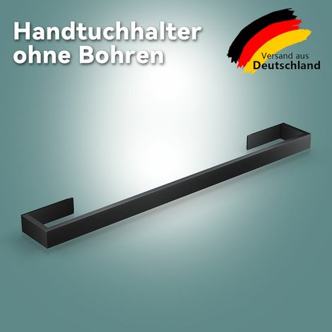 SONNI Handtuchhalter ohne bohren Handtuchstange Edelstahl Handtuchständer Schwarz 60cm (1/5)
