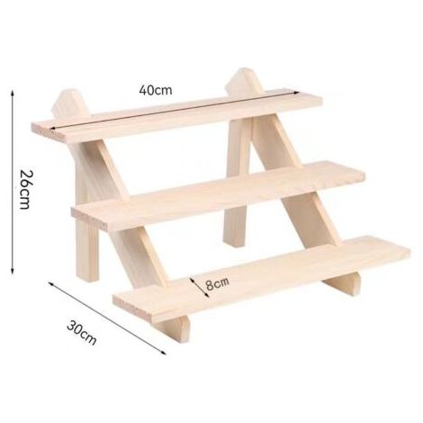 3 Niveaux Présentoir en Bois Porte-Boucles D'Oreilles et Porte-Bague Détachable en Bois Non Fini Présentoir Carte Bijoux avec Rainure pour Détail Présentoir Bijoux Collections Figurines Pops (1/3)