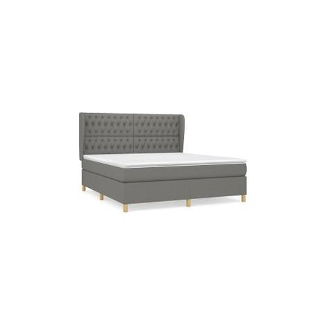 Sommier à lattes de lit avec matelas Gris foncé 180x200 Tissu (1/5)