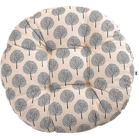 Coussin de chaise rond, motif floral et animalier, pour extérieur, jardin, balcon, 40 cm, coton et lin. (1/5)