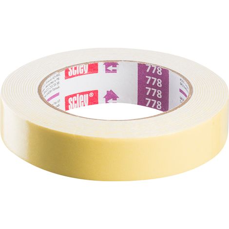 Scley 778 Ruban de montage double face en mousse 25 mm x 5 m – Fixation intérieure permanente (1/3)