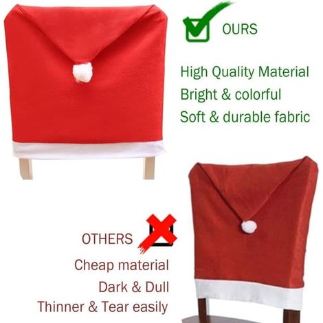 Service de table de Noël 15 pièces pour 4 personnes : chemins de table, protège-dossiers de chaises, sacs à bouteilles de vin, couverts (1/5)