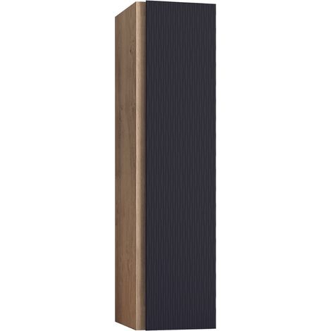 Columna Baño Suspendida 1 Puerta con Textura 140x34,9x33,9cm Negro Azabache (1/5)