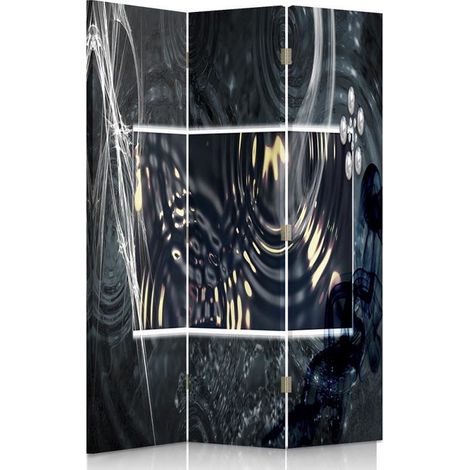Paravento bilaterale 360, Astrazione con cerchi d'acqua - 110x170 (1/5)