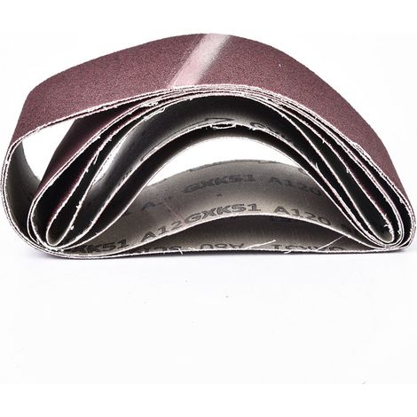 Lot de 5 bandes abrasives de 457 x 75 mm pour ponceuse à bande, grain 60/80/100/120/240 (1/5)