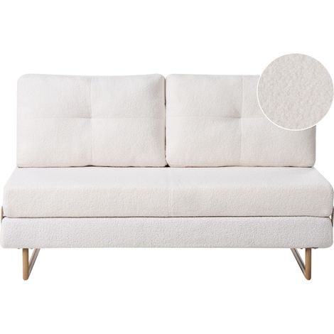 Canapé-lit 3 Places Minimaliste en Bouclé Dépliable Convertible Blanc Cassé Jerslev (1/5)