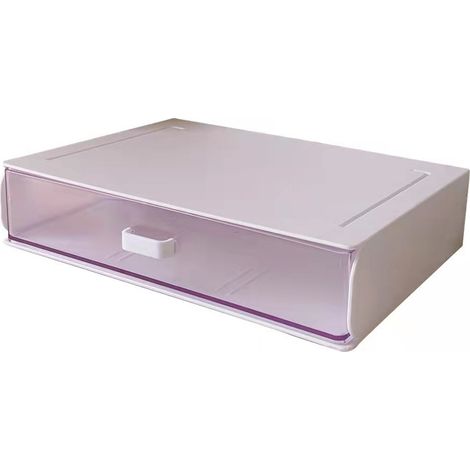 Boîte de Rangement Bureau Transparente Empilable avec Tiroir en Plastique Durable Organisateur Compact pour Étudiants et Professionnels (1/5)