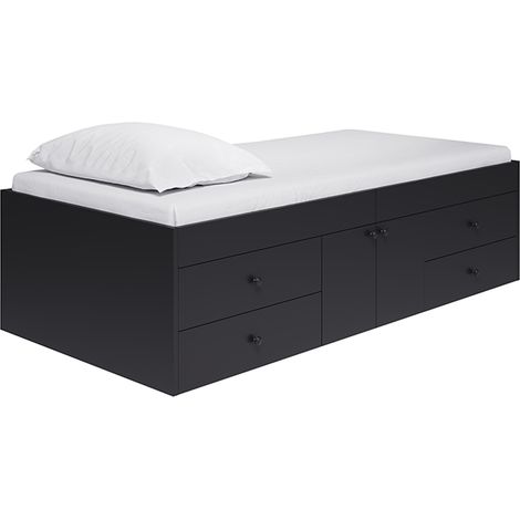 Captain's Single 3ft Cabin Bed - L196 x W96 x H51 cm - Black