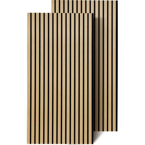 Randaco Akustikpaneel Wandpaneel Moderne Wandpaneele aus Holzfunier und Filz MDF Wandverkleidung 2x 120x60x2.1cm Eichenholz