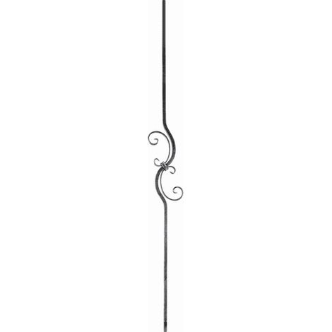 Barreau courbé 2 volutes - Hauteur 900mm Largeur 170mm Carré de 12mm - Fer forgé - À souder - DECO FER FORGE