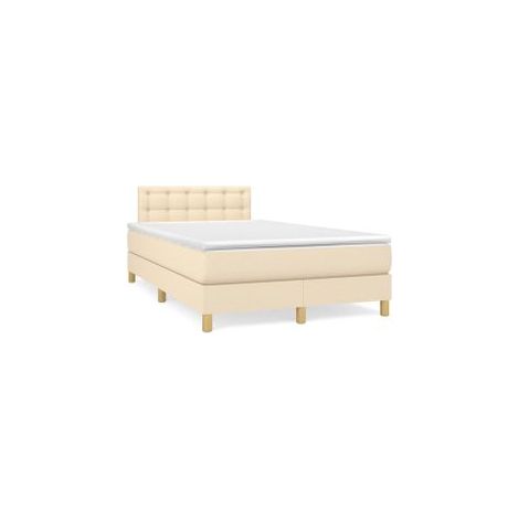 Sommier à lattes de lit avec matelas Crème 120x200 Tissu (1/5)