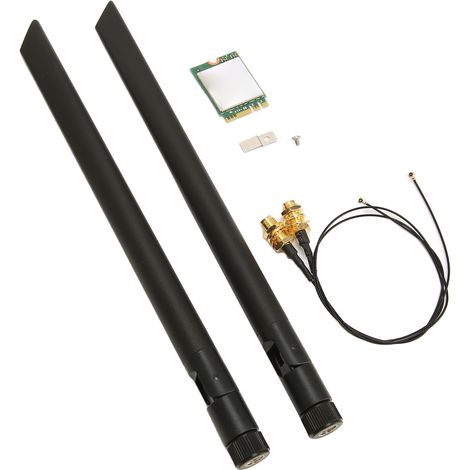 Carte Wi-Fi WIFI6E 5374M Gigabit 5G double bande NGFF BT 5.2 M2 avec antenne et câble de connexion. (1/5)