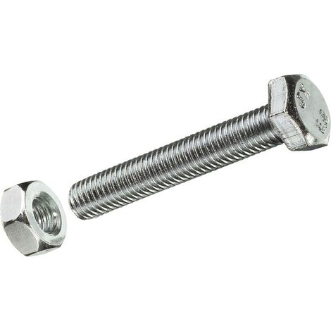 Vis Métrique Hex + écrou Zinc M6x80 Fadix Fixation Robuste Acier Zingué M6x80 - Fadix