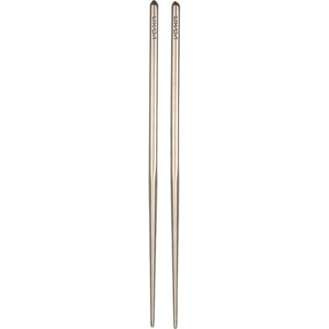 Paar wiederverwendbare quadratische Essstäbchen aus Titan, ultraleicht und robust, 230 mm, mit Tragetasche. (1/5)