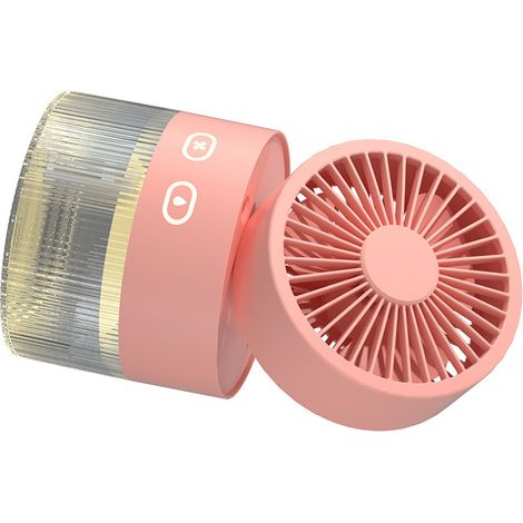 Mini ventilateur à eau pliable, petit ventilateur de bureau, en ABS, avec brumisateur USB, rose, idéal pour la maison, la bibliothèque ou le bureau. (1/5)