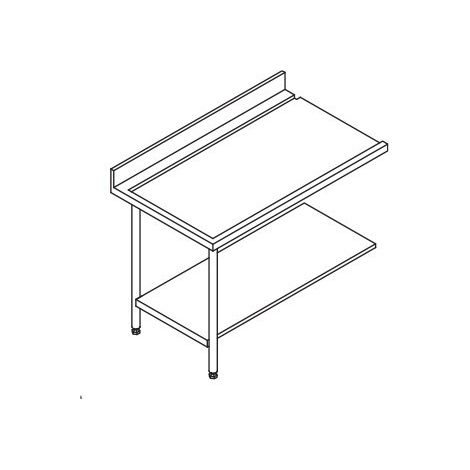 Table Entrée et Sortie pour Lave-Vaisselle à Capot - Accrochage à Gauche - L 1200 mm - Elettrobar