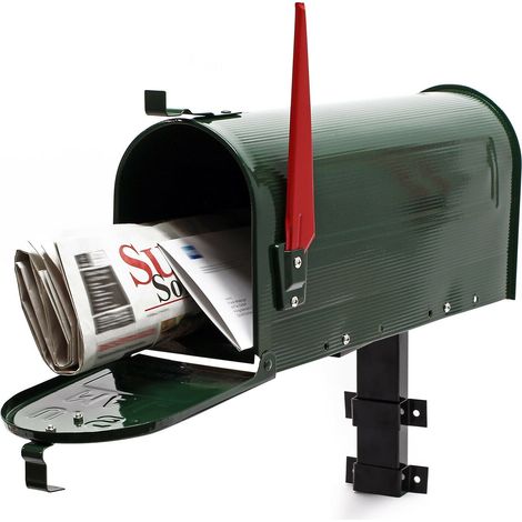 Us mailbox boite aux lettres design américain vert montage au mur poste (1/5)
