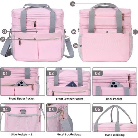 Sac à lunch isotherme double couche pour femme, extensible et étanche (1/5)
