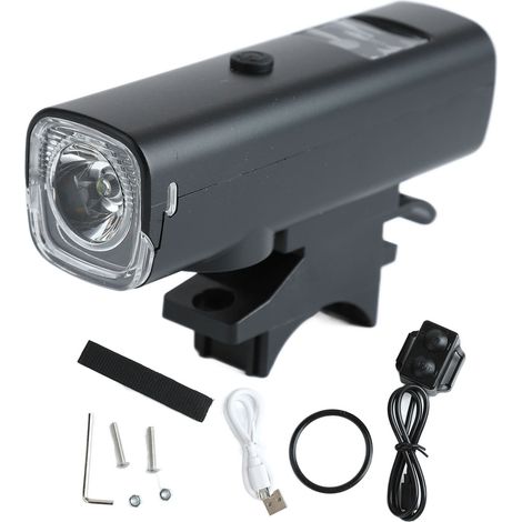 Phare avant vélo rechargeable avec klaxon, ensemble lumineux bicyclette LED pour conduite nocturne, lampe cycliste puissante étanche. (1/5)