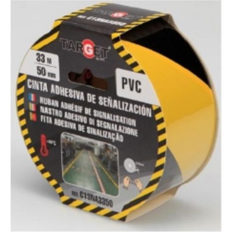 FPLUS cinta señal.adh.amarilla-negra 33x100 , CINTA SEÑAL.ADH.AMARILLA-NEGRA 33X100