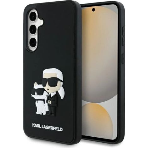Karl Lagerfeld KLHCS24FE3DRKCNK S24 FE S721 negro/negro estuche rígido 3D Caucho Karl&Choupette (1/5)