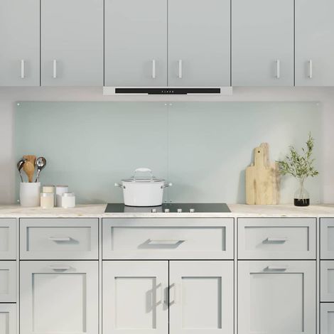 vidaXL Crédence de cuisine 2 pcs Blanc 90 x 60 cm verre trempé