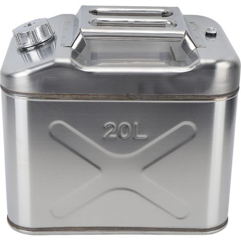 GARRYFIZH Bidon d'essence portable de 20 litres (5,2 gallons) en acier inoxydable résistant à la corrosion, pour carburant (essence).