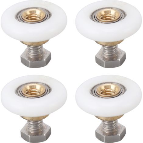 Lot de 4 roulettes de porte de douche, galets de roulement, poulies de rechange pour porte de douche en verre de salle de bain, 20 mm (1/5)