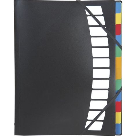 Brunnen Trieur 12 onglets en polypropylène Noir A4 - 1020253 (1/2)