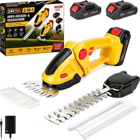 Taille-haie sans fil 2 en 1 avec batterie 21V 2,0Ah, lame SK5 et tête orientable, 0,75 kg (1/5)