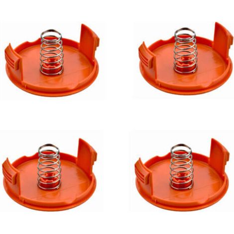 Lot de 4 cache-bobines et ressorts de rechange pour débroussailleuse Black et Decker,Compatible avec RC-100-P et le ressort AF-100 Line