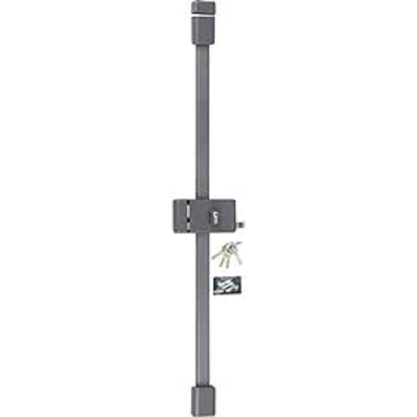 Serrure en applique multipoints horizontale à tirage série 8800, Tirant Gauche, 3 points de fermeture, 4 clés incluses, Gris