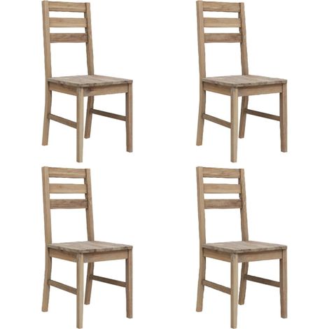 Juego de 4 sillas de comedor de cocina de madera de acacia de diseño clásico DEC025615 (1/5)