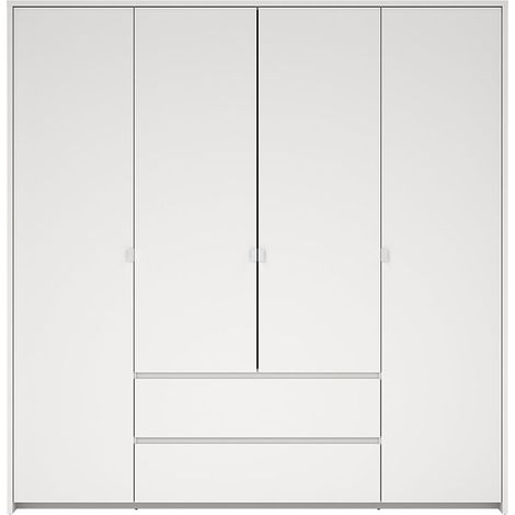 Next Kleiderschrank 4 Türen 2 Schubladen 197x200cm weiß. (1/5)