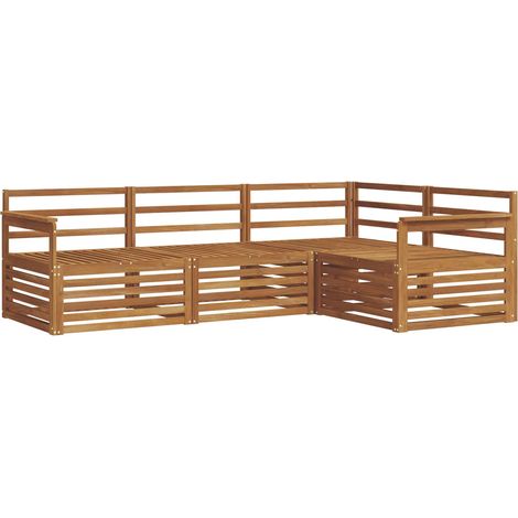 Outdoor Sofa Set 4 pcs Natural Solid Acacia Wood vidaXL