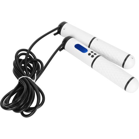 Corde à sauter électronique intelligente avec comptage pour exercices de fitness - Blanc et noir (1/5)