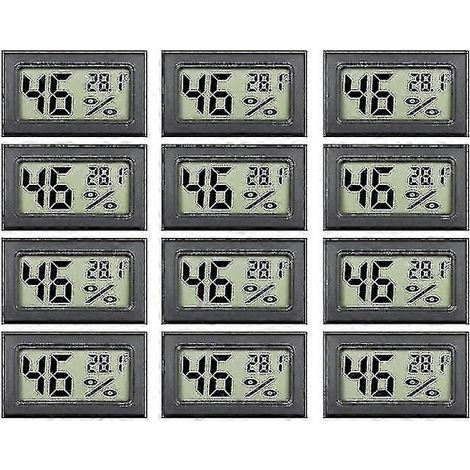 Lot de 12 hygromètres-thermomètres numériques - Mini appareil de mesure de l'humidité et de la température d'intérieur (1/4)