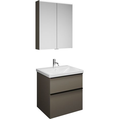 Set burgbad Eqio, composé d'une armoire de toilette, d'un lavabo
