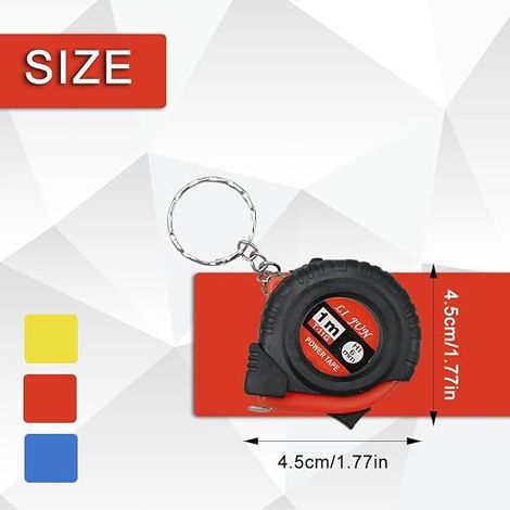 Petit mètre ruban 1M avec porte-clés Métal rétractable (1/4)