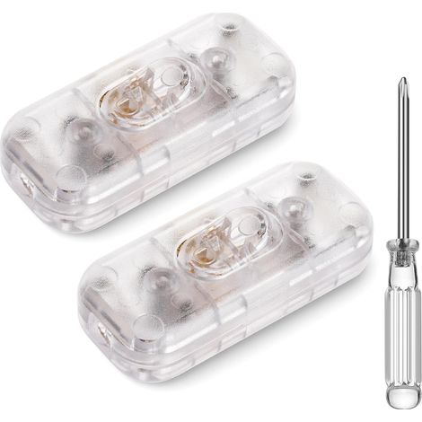 Interrupteur Bipolaire Transparent 250V Lot de 2 Commutateur En Ligne PC Pour Lampe Et Petit Électroménager (1/5)